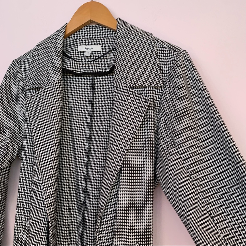 Kensie Houndstooth Trench Coat, Medium - Picture 8 of 9